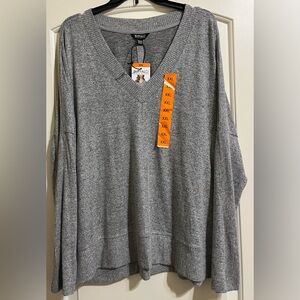 NWT Buffalo David Bitton Gray Long Sleeve V-Neck Sweater XXL SOFT & COZY